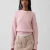 Oversized, kort genser i 100 % bomull