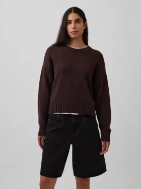 Oversized, kort genser i 100 % bomull
