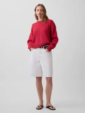 Oversized, kort genser i 100 % bomull