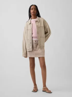 Oversized, kort genser i 100 % bomull