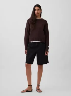 Oversized, kort genser i 100 % bomull