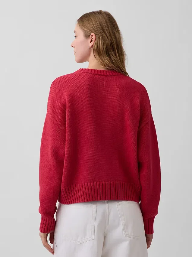 Oversized, kort genser i 100 % bomull