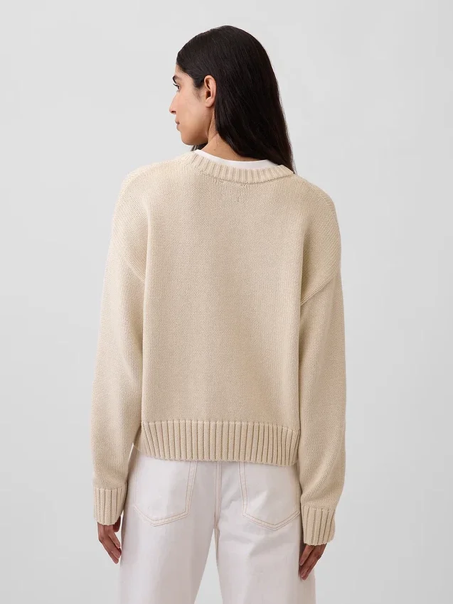 Oversized, kort genser i 100 % bomull