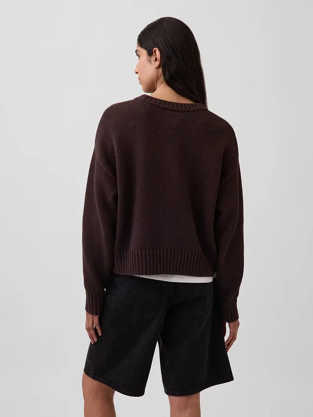 Oversized, kort genser i 100 % bomull