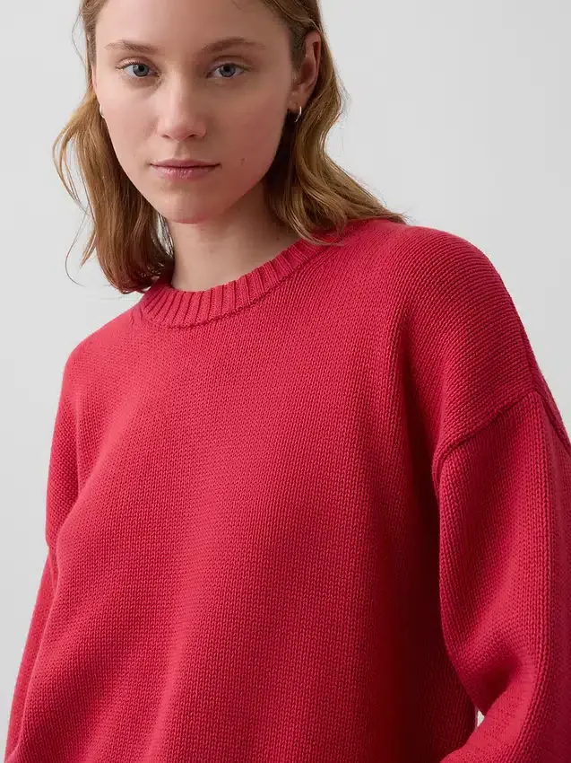 Oversized, kort genser i 100 % bomull