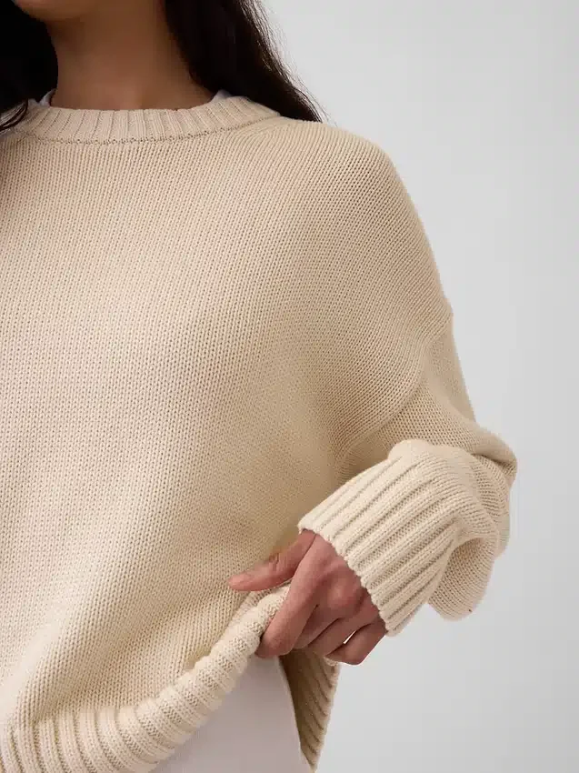 Oversized, kort genser i 100 % bomull