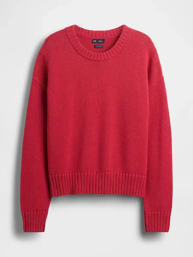 Oversized, kort genser i 100 % bomull