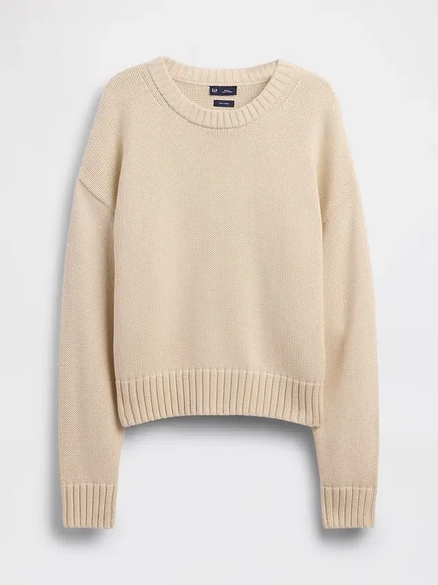 Oversized, kort genser i 100 % bomull