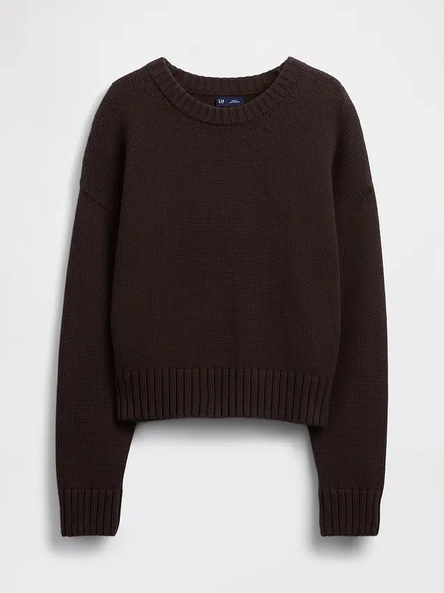 Oversized, kort genser i 100 % bomull