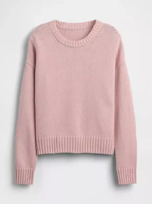 Oversized, kort genser i 100 % bomull