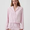 Oversized, kort pyjamas-skjorte i poplin