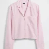 Oversized, kort pyjamas-skjorte i poplin