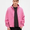Oversized, kort zip-hettegenser i tykk fleece for voksne