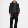 Oversized, kort zip-hettegenser i tykk fleece for voksne