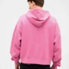 Oversized, kort zip-hettegenser i tykk fleece for voksne