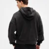 Oversized, kort zip-hettegenser i tykk fleece for voksne