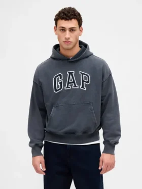 Oversized logo-hettegenser i tykk bomullsblanding for voksne