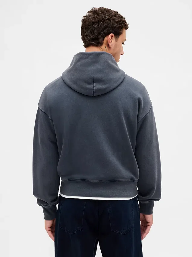 Oversized logo-hettegenser i tykk bomullsblanding for voksne