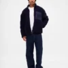 Oversized logo-jakke med glidelås i resirkulert sherpa