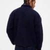 Oversized logo-jakke med glidelås i resirkulert sherpa