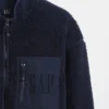 Oversized logo-jakke med glidelås i resirkulert sherpa