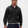 Oversized polosweatshirt i tykk fleece for voksne