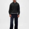 Oversized polosweatshirt i tykk fleece for voksne