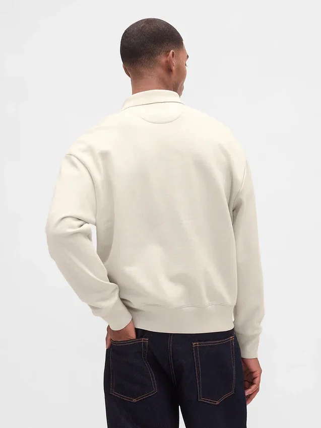 Oversized polosweatshirt i tykk fleece for voksne