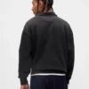 Oversized polosweatshirt i tykk fleece for voksne