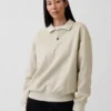 Oversized polosweatshirt i tykk fleece for voksne