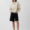 Oversized polosweatshirt i tykk fleece for voksne