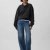 Oversized polosweatshirt i tykk fleece for voksne