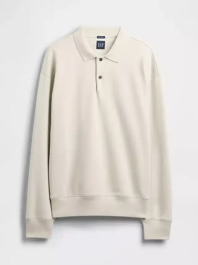Oversized polosweatshirt i tykk fleece for voksne