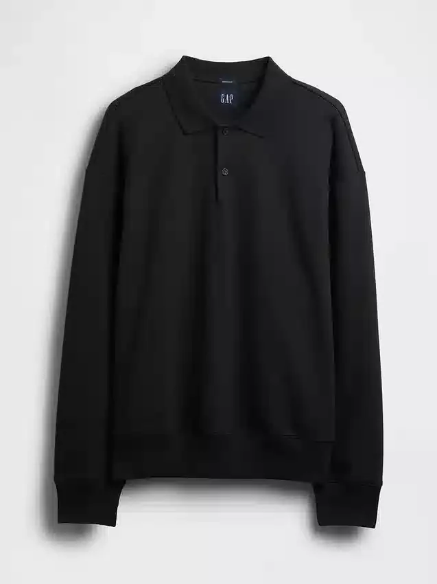 Oversized polosweatshirt i tykk fleece for voksne