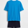 Oversized pyjamas-sett med shorts i resirkulert stoff for barn