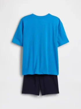 Oversized pyjamas-sett med shorts i resirkulert stoff for barn