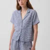 Oversized pyjamaskjorte i krøllet gasbind