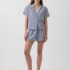Oversized pyjamaskjorte i krøllet gasbind