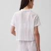 Oversized pyjamaskjorte i krøllet gasbind