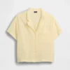 Oversized pyjamaskjorte i krøllet gasbind