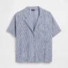 Oversized pyjamaskjorte i krøllet gasbind