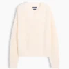 Oversized Shaker-genser med V-hals i 100 % bomull