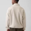 Oversized Sherpa-genser med halv glidelås