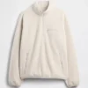 Oversized Sherpa-genser med halv glidelås