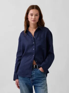 Oversized skjorte i 100 % lin