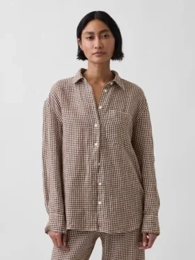 Oversized skjorte i 100 % lin