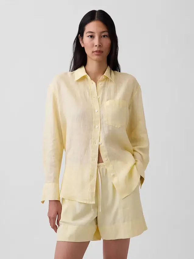 Oversized skjorte i 100 % lin