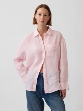 Oversized skjorte i 100 % lin