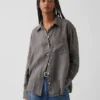 Oversized skjorte i 100 % lin