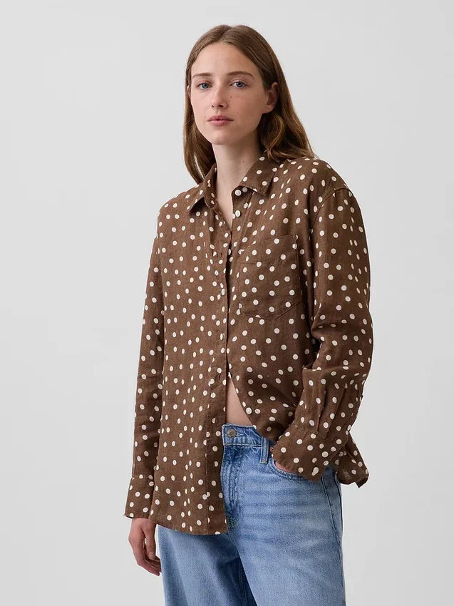 Oversized skjorte i 100 % lin